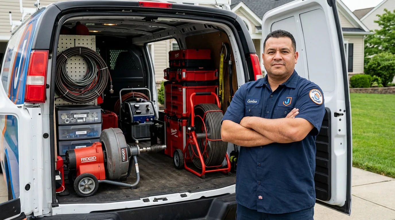 Professional drain cleaning equipment and Johns Plumbing LLC plumber in Inola